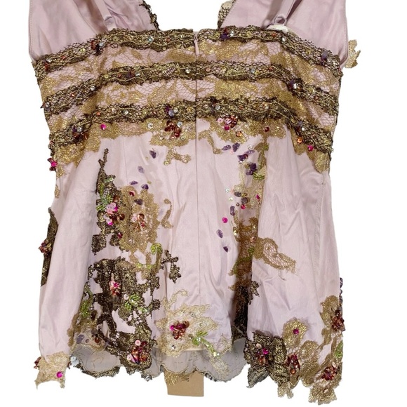 Mandalay Satin Embellished V neck Sleeveless Camisole Top Size 6 NWT - Picture 6 of 8